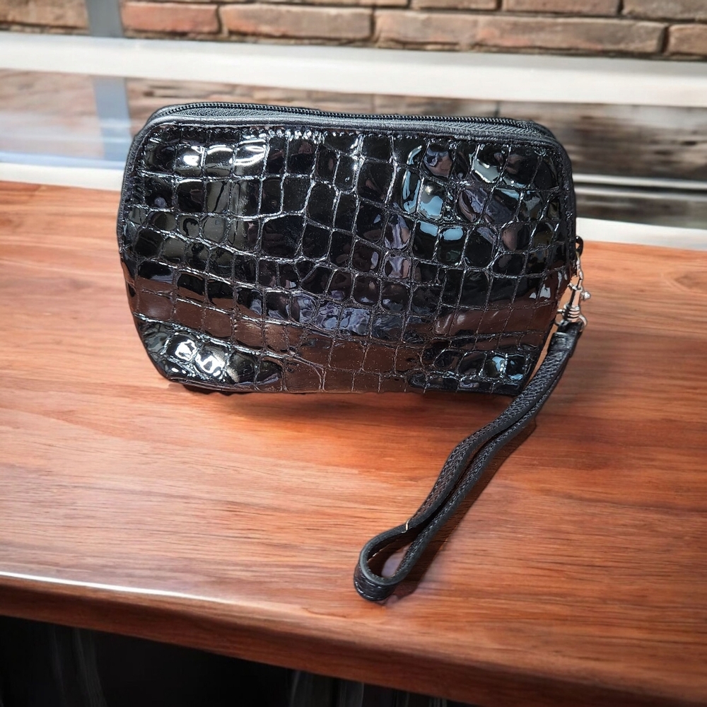 **Brighton Cher Black Croc-Embossed Wristlet - Picture 2 of 4